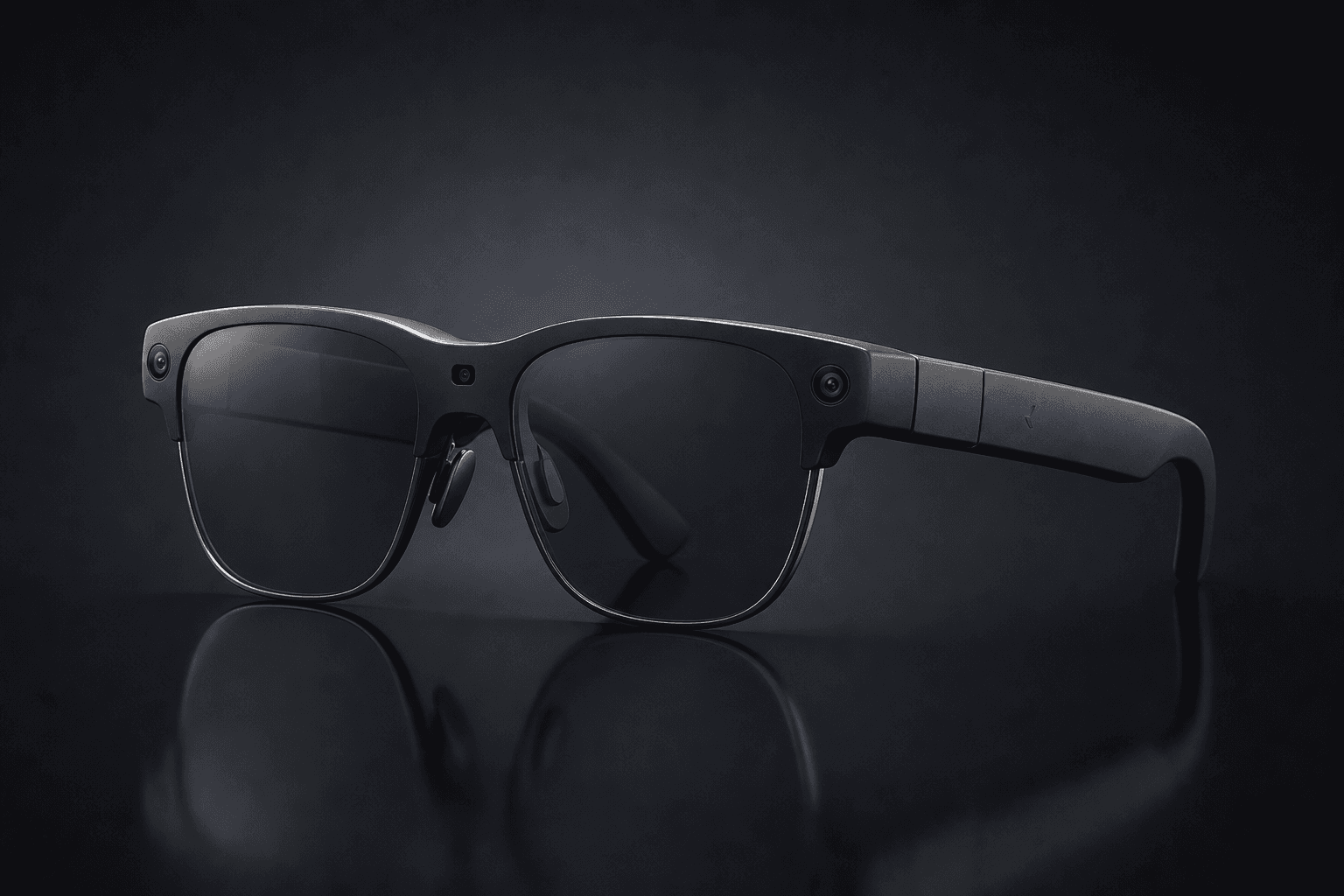 Ghostpilot AR glasses — three-quarter product render