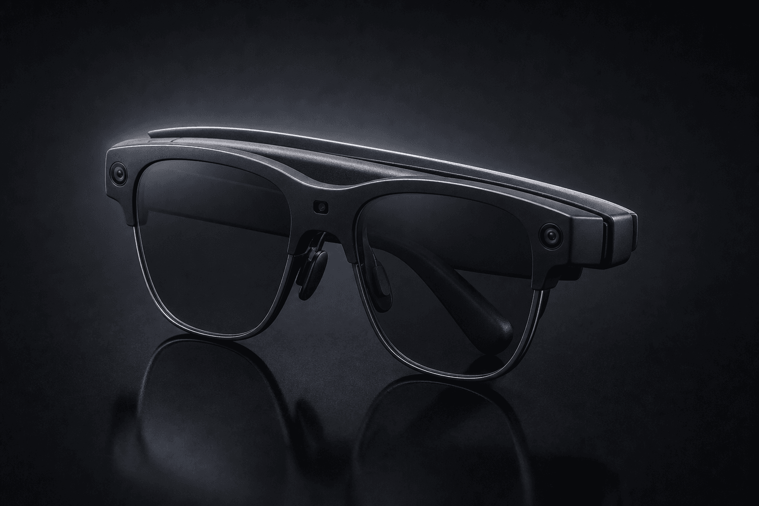 Ghostpilot glasses folded on a dark surface